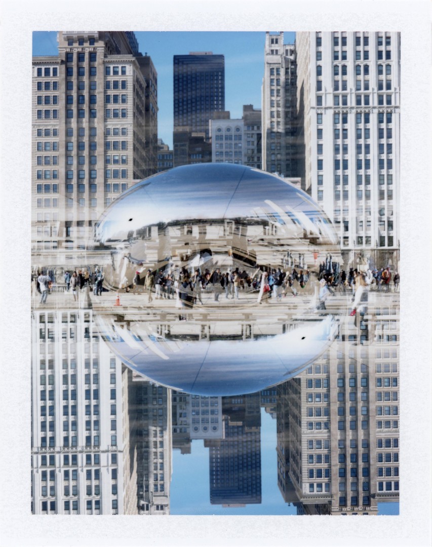 "The Bean" Double Exposure [Fuji FP-100C Polaroid Shot on Polaroid 600SE 127mm f8], shot on FUJIFILM FP-100C
