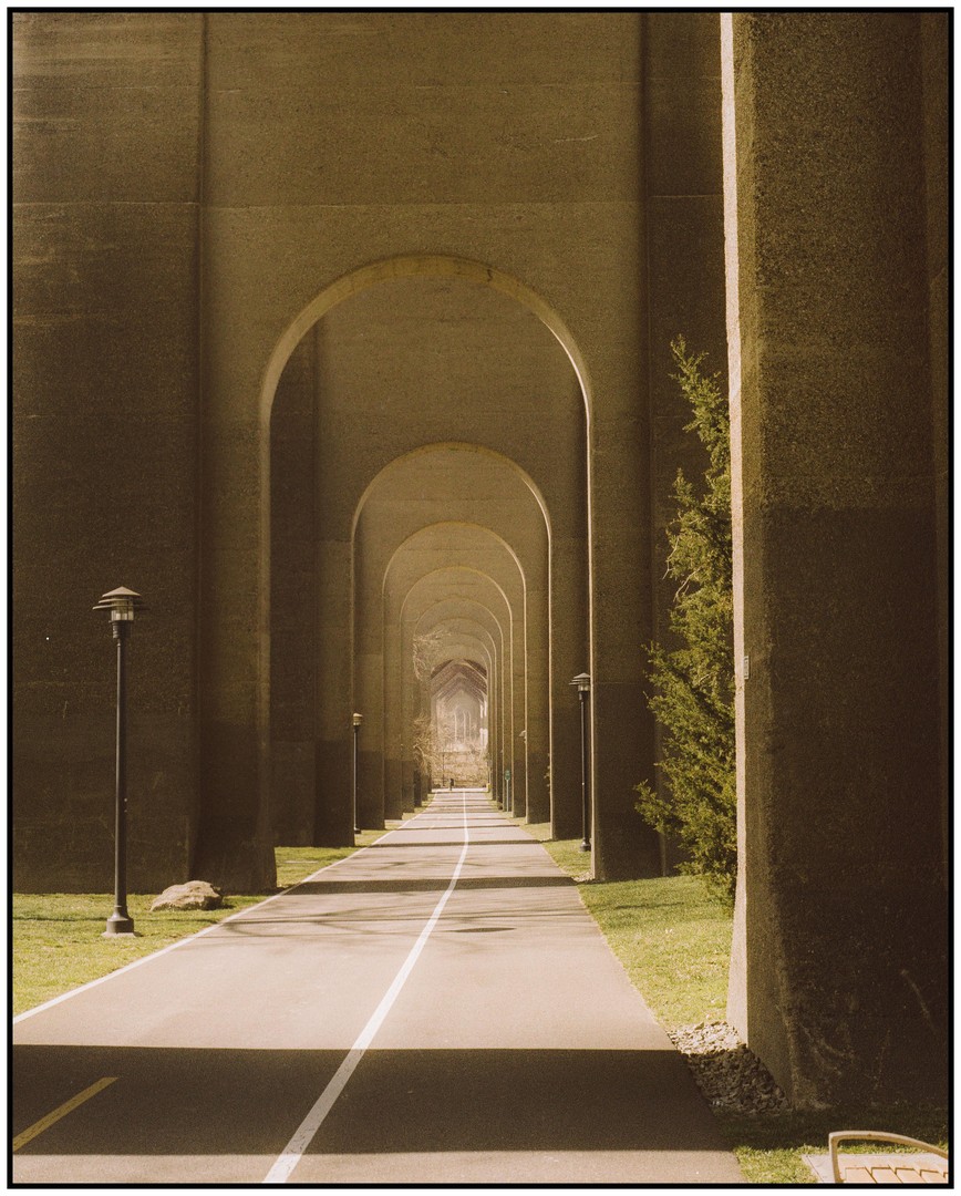 Portals in The South Bronx. Shot with the Mamiya 645/80mm with Lomochrome Metropolis, tagged arch