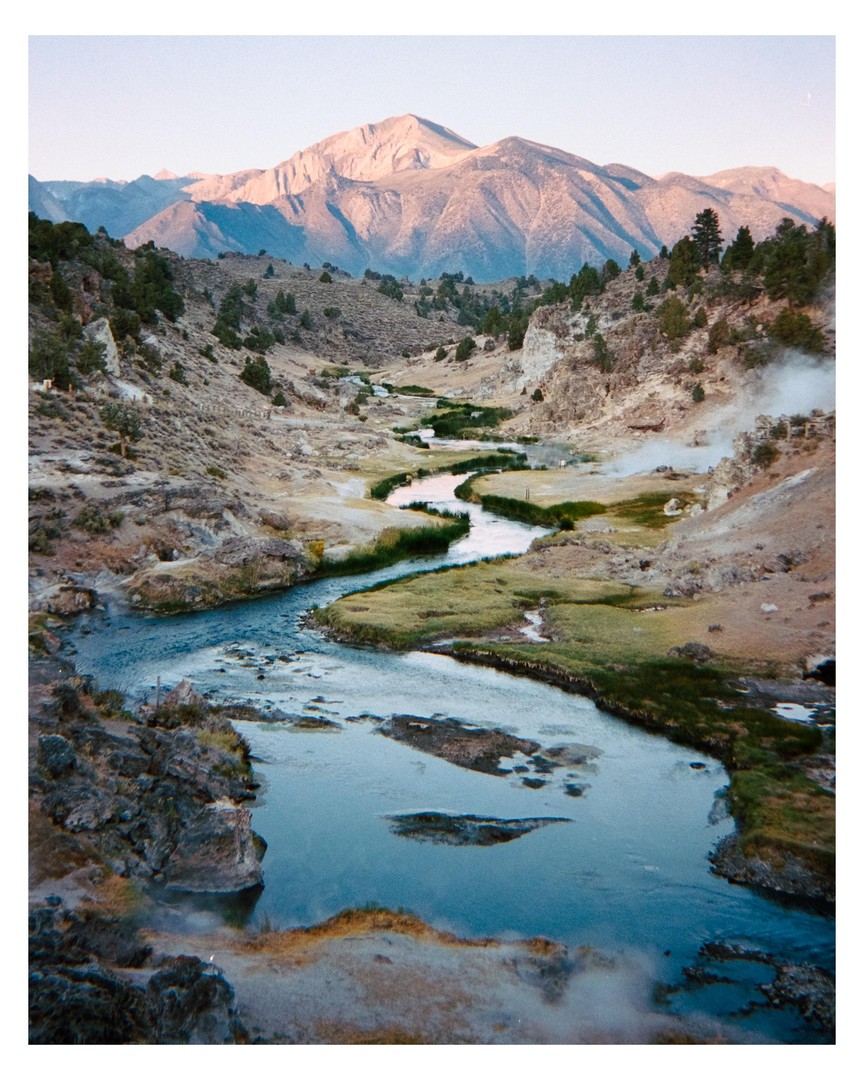 cold morning, hot springs / portra 400 / contax t2, tagged river