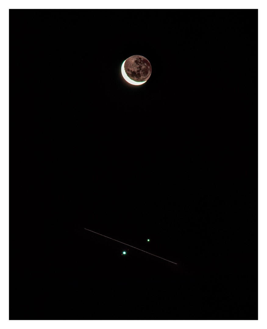 ISS flying through Jupiter and Saturn (Pentax 67 // 600mm f/4 // Provia 100f), shot on FUJIFILM FUJICHROME PROVIA 100